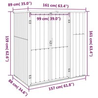 Tuinschuur 161x89x161 cm gegalvaniseerd staal antracietkleurig 7