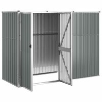 Tuinschuur 225x89x161 cm gegalvaniseerd staal grijs 3