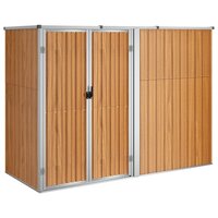 Tuinschuur 225x89x161 cm gegalvaniseerd staal bruin 2