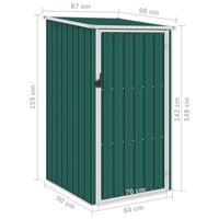 Tuinschuur 87x98x159 cm gegalvaniseerd staal groen  7