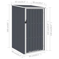 Tuinschuur 87x98x159 cm gegalvaniseerd staal antraciet  7