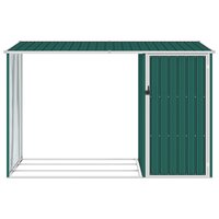 Brandhoutschuur 245x98x159 cm gegalvaniseerd staal groen 2