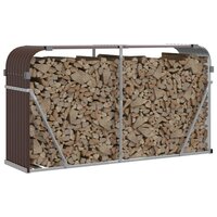 Haardhoutopslag 180x45x100 cm gegalvaniseerd staal bruin 3