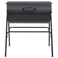 Barbecuevat met 2 kookroosters 80x95x90 cm staal zwart 3