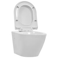 Hangend toilet randloos keramiek wit 2