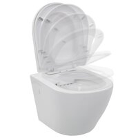 Hangend toilet randloos keramiek wit 6