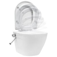 Hangend toilet randloos met bidetfunctie keramiek wit 3