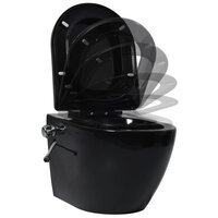 Hangend toilet randloos met bidetfunctie keramiek zwart 3