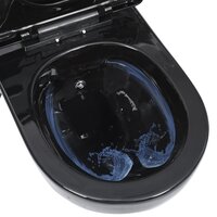 Hangend toilet randloos met bidetfunctie keramiek zwart 6