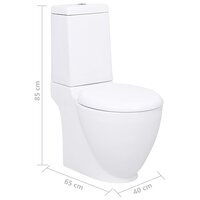 Toilet met afvoer achter keramiek wit 8