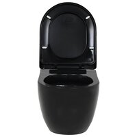 Hangend toilet met verborgen stortbak keramiek zwart 5