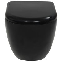 Hangend toilet met verborgen stortbak keramiek zwart 7