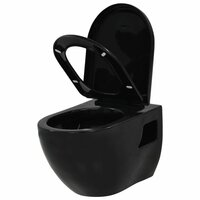 Hangend toilet met verborgen stortbak keramiek zwart 4