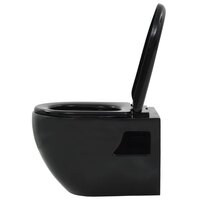 Hangend toilet met verborgen stortbak keramiek zwart 5