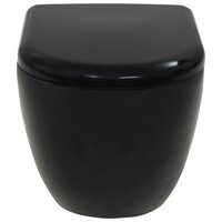 Hangend toilet met verborgen stortbak keramiek zwart 8