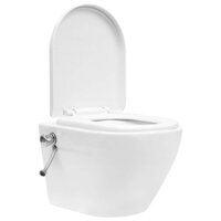 Hangend toilet randloos met verborgen stortbak keramiek wit 2