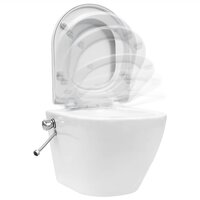 Hangend toilet randloos met verborgen stortbak keramiek wit 6