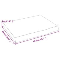 Wastafelblad 40x30x(2-4) cm onbehandeld massief hout 8