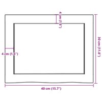 Wastafelblad 40x30x(2-4) cm onbehandeld massief hout 9