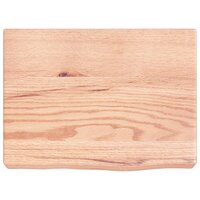 Wastafelblad 40x30x(2-6) cm behandeld massief hout lichtbruin 3