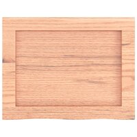 Wastafelblad 40x30x(2-6) cm behandeld massief hout lichtbruin 4
