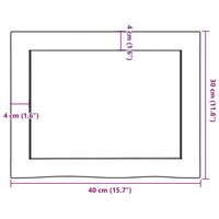 Wastafelblad 40x30x(2-6) cm behandeld massief hout lichtbruin 9