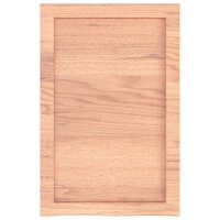 Wastafelblad 40x60x(2-6) cm behandeld massief hout lichtbruin 4
