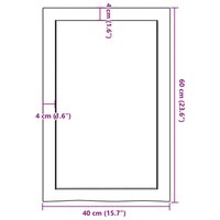 Wastafelblad 40x60x(2-6) cm behandeld massief hout lichtbruin 9