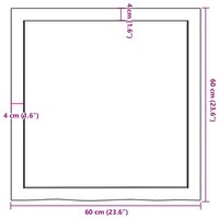 Wastafelblad 60x60x(2-4) cm behandeld massief hout lichtbruin 9