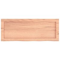 Wastafelblad 80x30x(2-6) cm behandeld massief hout lichtbruin 4