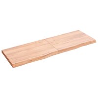Wastafelblad 120x40x(2-4) cm behandeld massief hout lichtbruin 2