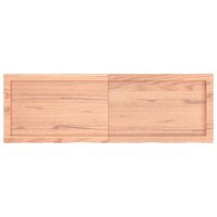 Wastafelblad 120x40x(2-4) cm behandeld massief hout lichtbruin 4