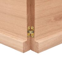 Wastafelblad 120x40x(2-4) cm behandeld massief hout lichtbruin 7