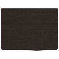 Wastafelblad 40x30x(2-4) cm behandeld massief hout donkerbruin 3