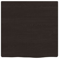 Wastafelblad 40x40x(2-4) cm behandeld massief hout donkerbruin 3