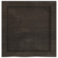 Wastafelblad 40x40x(2-4) cm behandeld massief hout donkerbruin 4