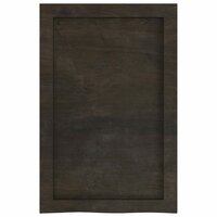 Wastafelblad 40x60x(2-6) cm behandeld massief hout donkerbruin 4