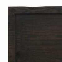 Wastafelblad 40x60x(2-6) cm behandeld massief hout donkerbruin 6