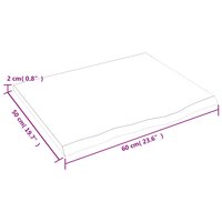 Wastafelblad 60x50x2 cm behandeld massief hout donkerbruin 6