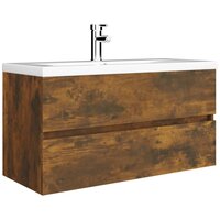 Wastafelkast 90x38,5x45 cm bewerkt hout gerookt eikenkleurig 4