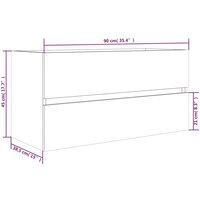 Wastafelkast 90x38,5x45 cm bewerkt hout gerookt eikenkleurig 9