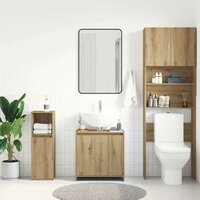 Wastafelkast 60x33x60 cm bewerkt hout artisanaal eikenkleurig 4