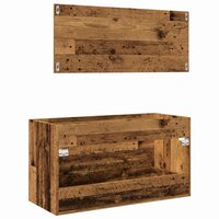 2-delige Badkamermeubelset bewerkt hout oud houtkleurig 7