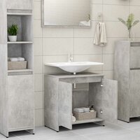 Badkamerkast 60x33x61 cm bewerkt hout betongrijs 3