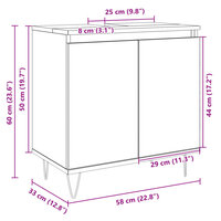 Badkamerkast 58x33x60 cm bewerkt hout sonoma eikenkleurig 9