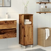 Badkamerkast 30x30x95 cm bewerkt hout oud houtkleurig 3
