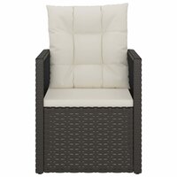 3-delige Loungeset met kussens poly rattan zwart 4