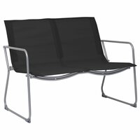 4-delige Loungeset stof en staal zwart 3