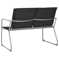4-delige Loungeset stof en staal zwart 4