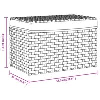 Wasmand met deksel 55,5x35x34 cm poly rattan donkerbruin 9